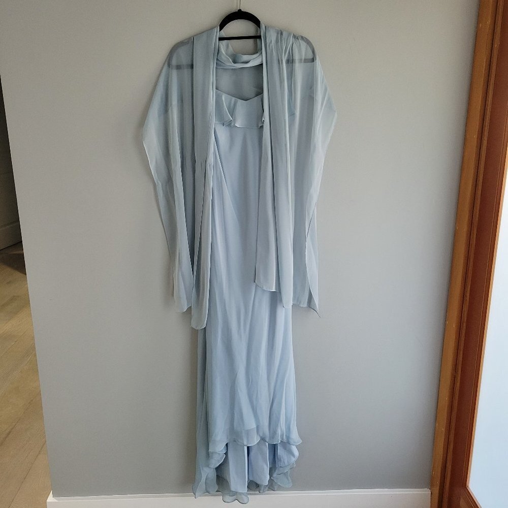 Long dress with with Matching Shawl from David's Bridal Size 6 - Picture 2 of 12